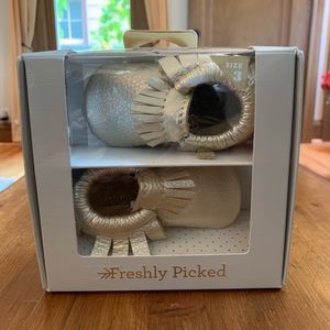 Freshly Picked platinum moccasins